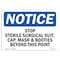 Signmission OSHA Notice, 5" Height, Stop Sterile Surgical Suit Cap Mask & Sign, 7" X 5", Landscape OS-NS-D-57-L-18487 - alternate 1
